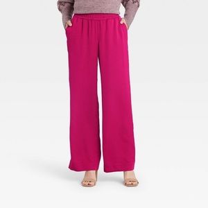 Magenta Satin Dress Pant